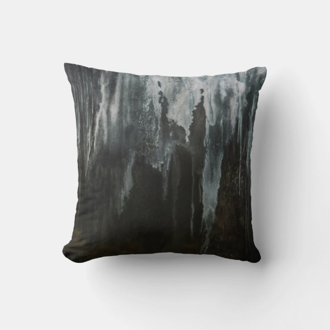 Macro photography of ice formation throw pillow (Front)