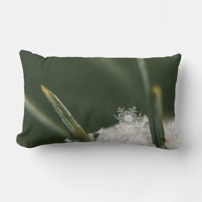 Macro-photography of now crystals lumbar pillow (Front)