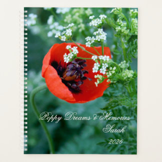 Macro Red Poppy | Artistic Personalized Journal Planner