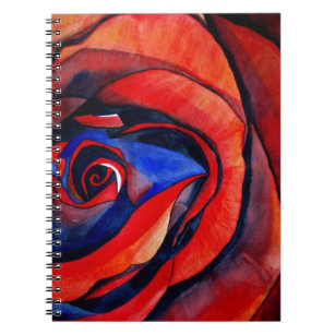 Macro red rose abstract art painting notebook
