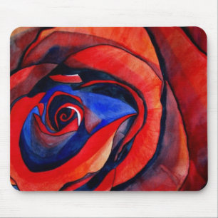 Macro red rose art mouse pad