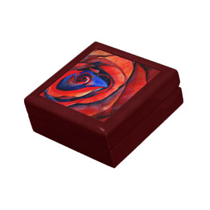 Macro red rose art Valentine's Day gift box