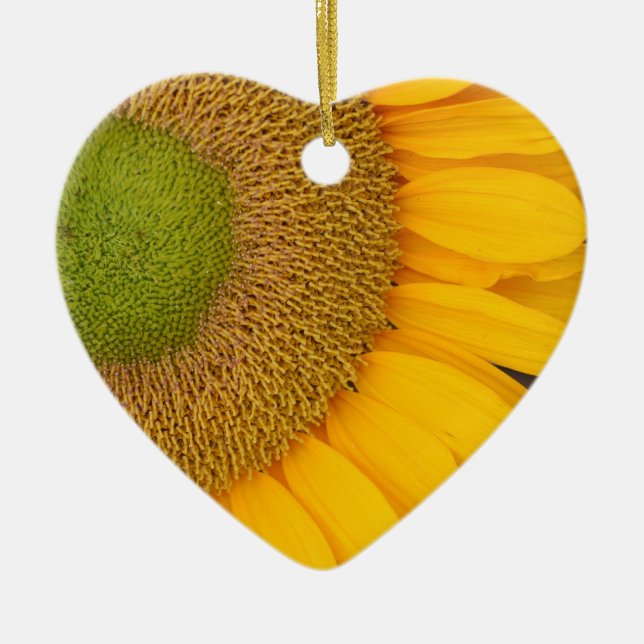 Macro Sunflower Center Flower Ornament (Front)