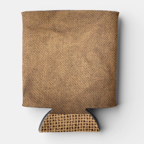 Macro Textured Burlap Grounge Background Can Cooler