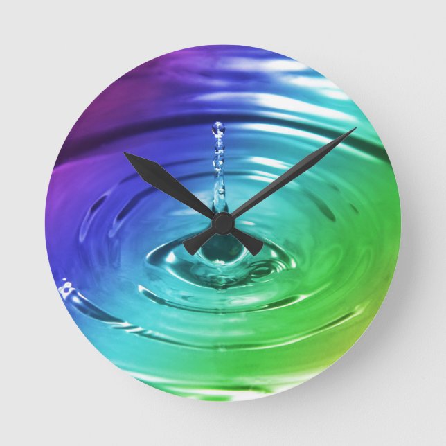 Macro water drop round clock (Front)
