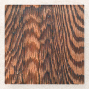 macro wood grain glass coaster
