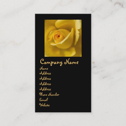Macro Yellow Rose Business Card Templates
