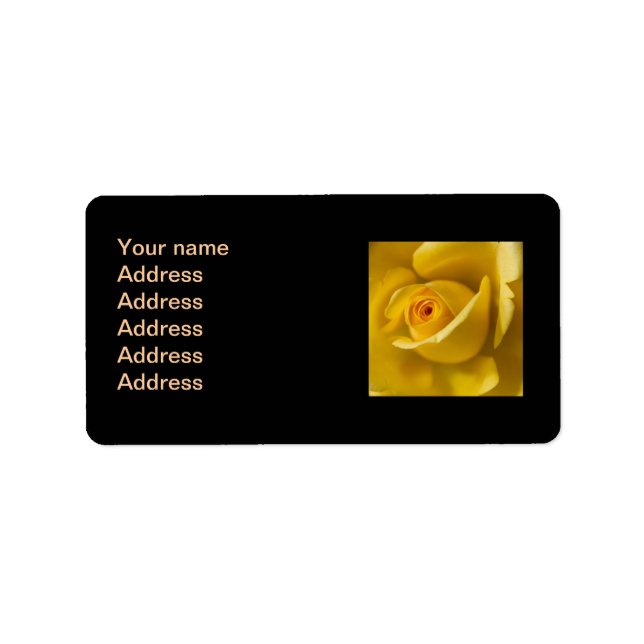 Macro Yellow Rose Label (Front)