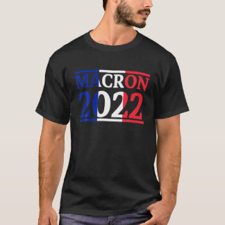 Macron 2022 Vintage France Flag Macron For Preside T-Shirt