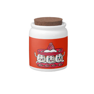 Macron cat candy jar