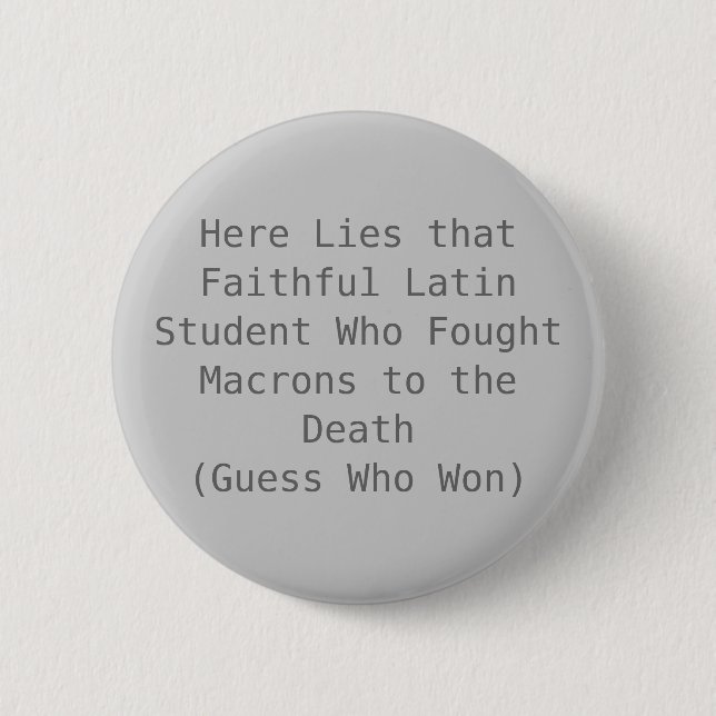 Macron Death Pinback Button (Front)