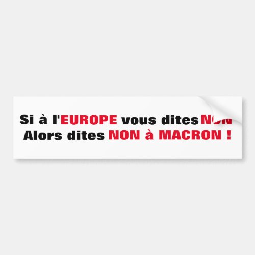 Macron  Europe  Mondialisation _ Autocollant Bumper Sticker