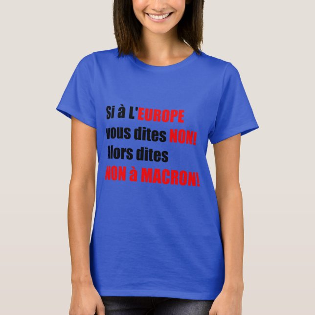 Macron = Europe = Mondialisation - Blue Women T T-Shirt (Front)