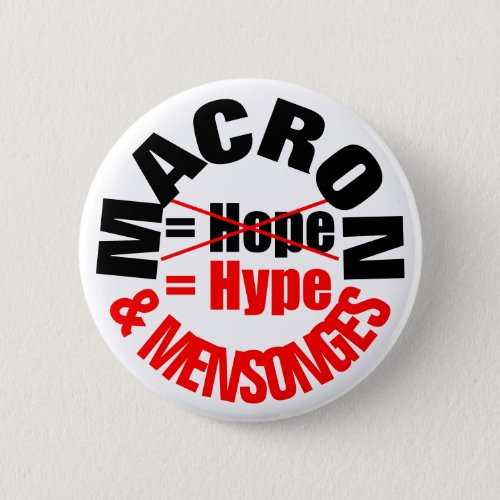 MACRON Hype and Lie MENSONGES Button