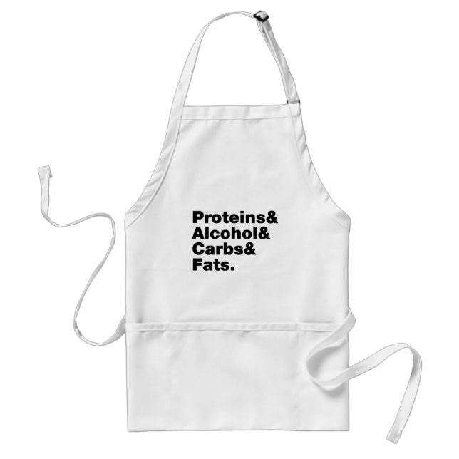 Macronutrients. Proteins & Alcohol & Carbs & Fats. Adult Apron (Front)
