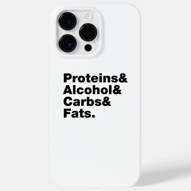Macronutrients. Proteins & Alcohol & Carbs & Fats. Case-Mate iPhone Case (Back)