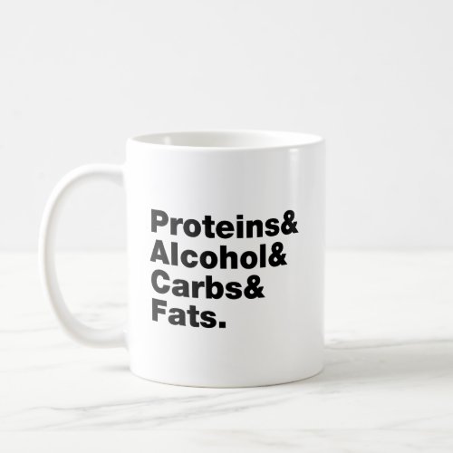 Macronutrients Proteins  Alcohol  Carbs  Fats Coffee Mug