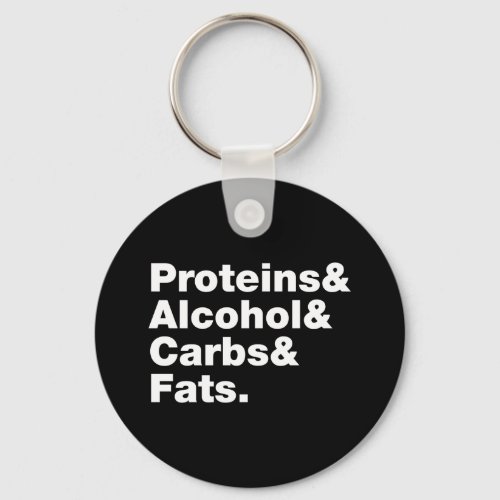 Macronutrients Proteins  Alcohol  Carbs  Fats Keychain