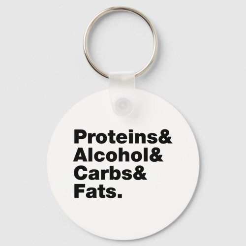 Macronutrients Proteins  Alcohol  Carbs  Fats Keychain