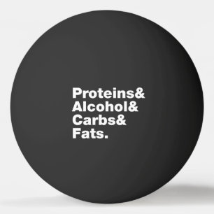 Macronutrients. Proteins & Alcohol & Carbs & Fats. Ping Pong Ball