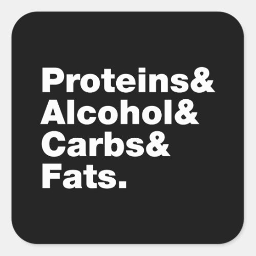 Macronutrients Proteins  Alcohol  Carbs  Fats Square Sticker