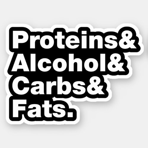 Macronutrients Proteins  Alcohol  Carbs  Fats Sticker