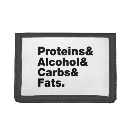 Macronutrients Proteins  Alcohol  Carbs  Fats Trifold Wallet