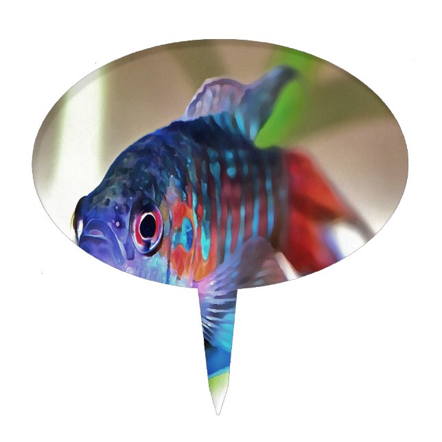 Macropodus Opercularis Aquarium Fish Cake Topper (Front)