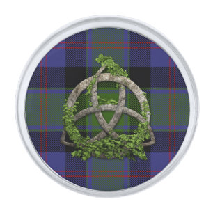 MacTaggart Tartan And Celtic Trinity Knot Silver Finish Lapel Pin