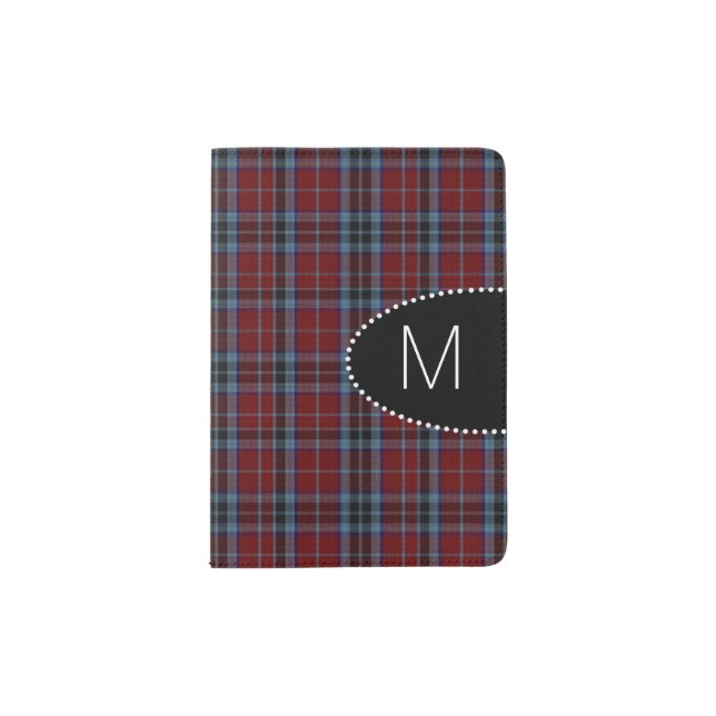 MacTavish Clan Plaid Monogram Passport Holder (Front)