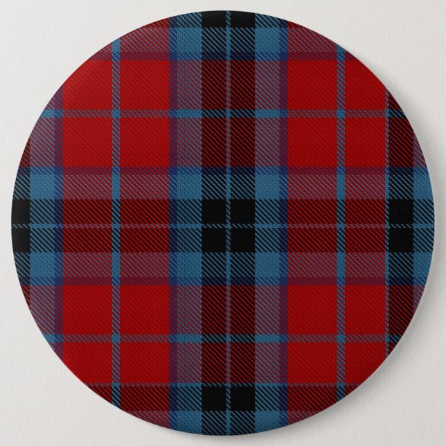 MacTavish Tartan Red and Blue Plaid Pinback Button (Front)