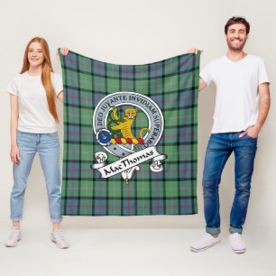 MacThomas Ancient Clan Badge Tartan Plaid Fleece Blanket