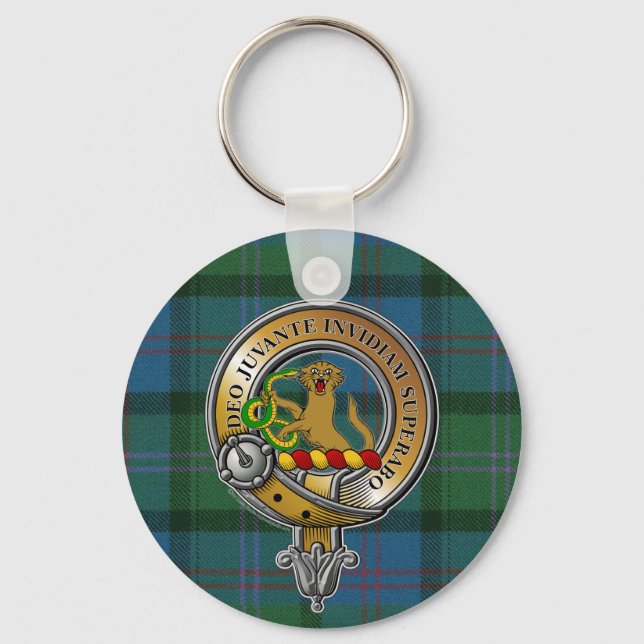 MacThomas Tartan & Badge Keychain (Front)