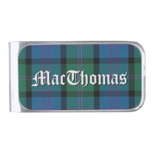 MacThomas Tartan Plaid  Silver Finish Money Clip