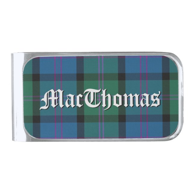 MacThomas Tartan Plaid  Silver Finish Money Clip (Front)