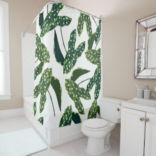 Maculata Spotted Begonia Boho Chic Shower Curtain