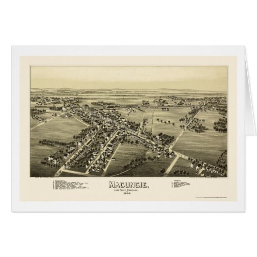 Macungie, PA Panoramic Map - 1893 Cards (Front Horizontal)