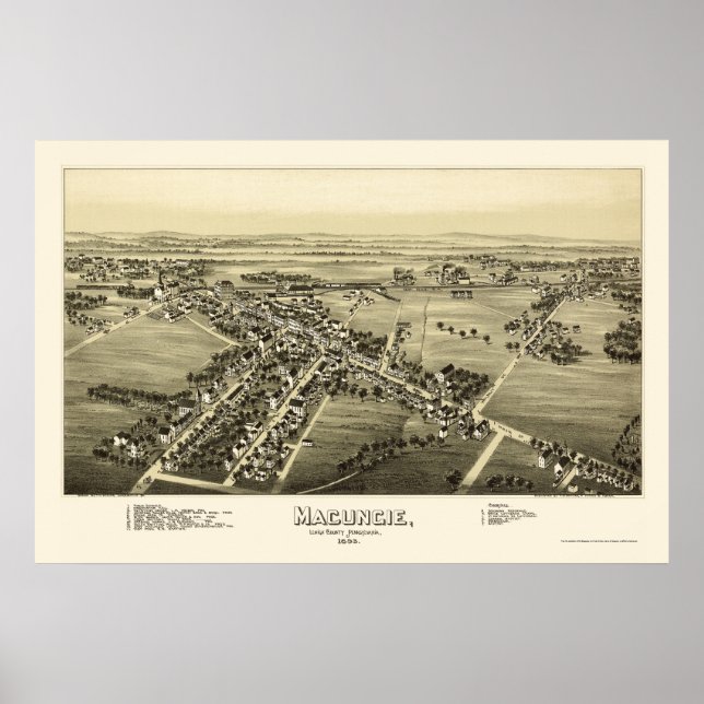 Macungie, PA Panoramic Map - 1893 Poster (Front)