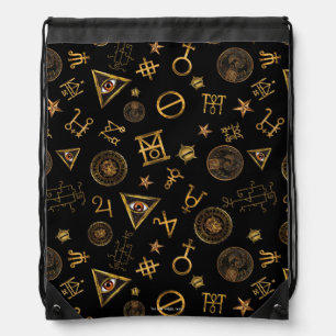 MACUSA™ Magic Symbols And Crests Pattern Drawstring Bag
