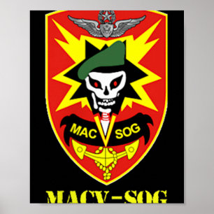 Macv-sog Army Unit Small Patch Full Color Vietnam Poster