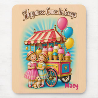 MACY ~ Happiness Comes Ice-cream Scoops ~ Mousepad