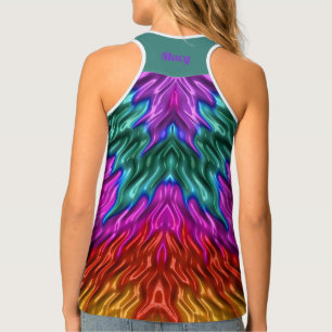 MACY ~ Orange, Yellow, Purple and Green Tank Top