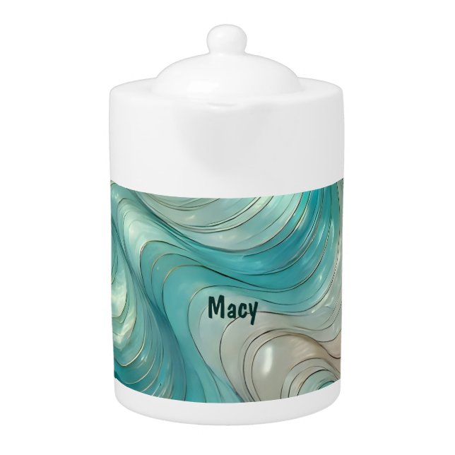 MACY ~ Tunnels ~ Turquoise ~ Teapot (Front)