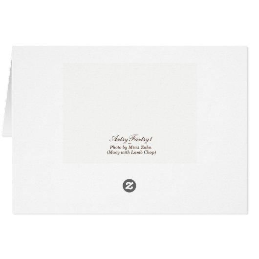 "Macy with Lamb Chop" 5 x 7 Card w/Envelope (Back Horizontal)