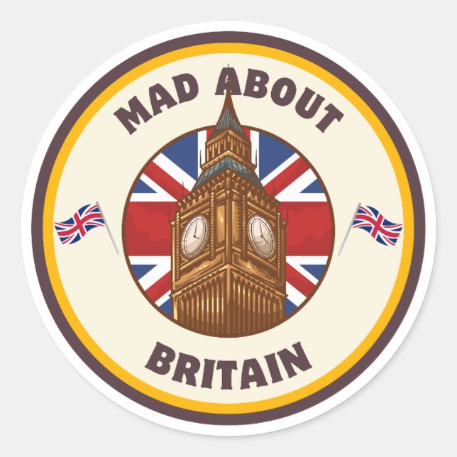 Mad About Britain Big Ben Sticker (Front)