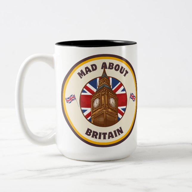 Mad About Britain Big Ben Two-Tone Coffee Mug (Left)