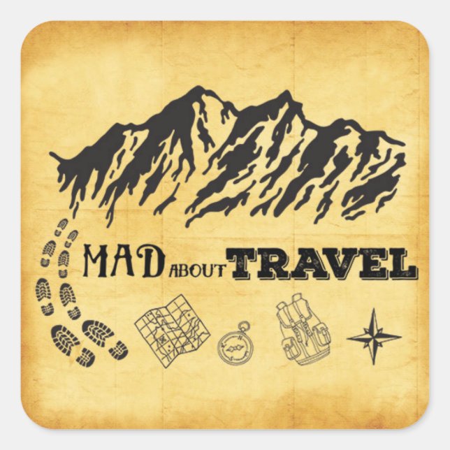 Mad about travel retro vintage Sticker (Front)