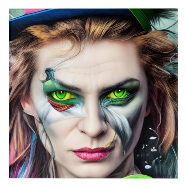 Mad AI Generated Hatter Alice Themed Acrylic Print (Front)