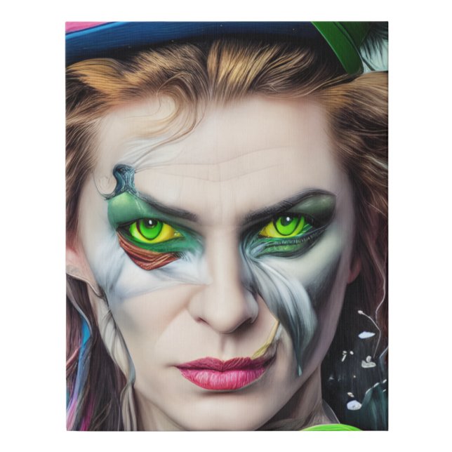 Mad AI Generated Hatter Alice Themed Faux Canvas Print (Front)