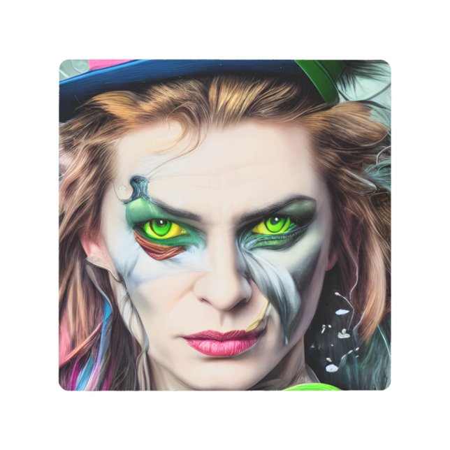 Mad AI Generated Hatter Alice Themed  Metal Print (Front)